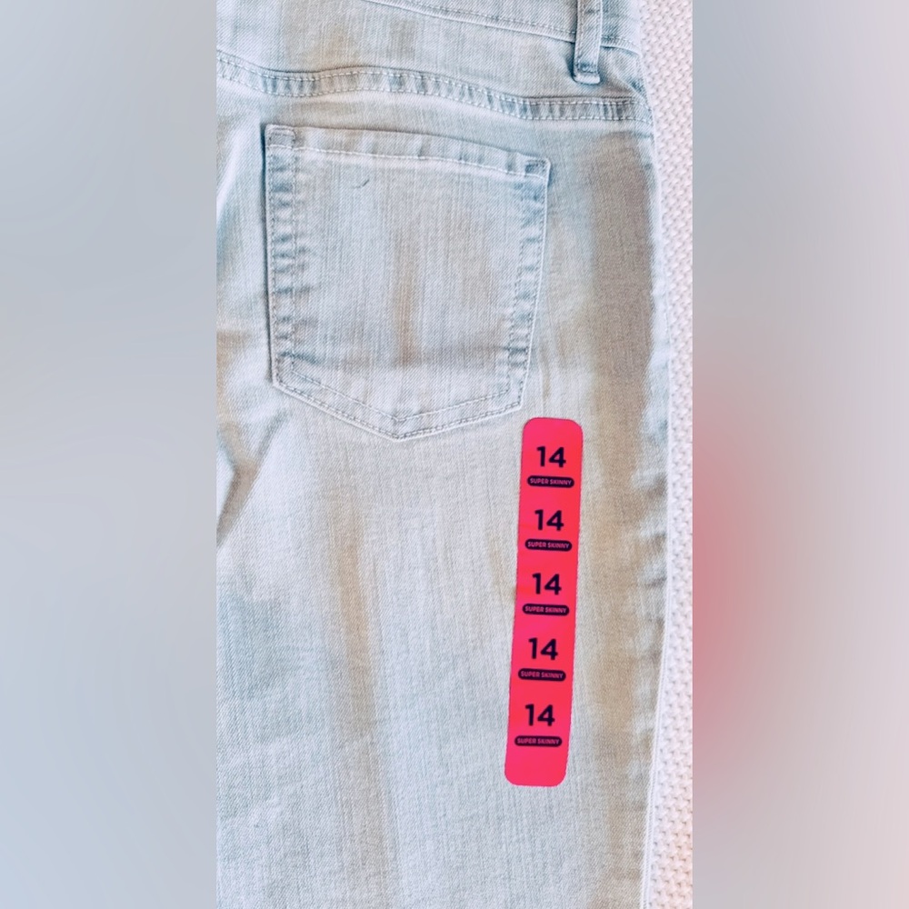 PLACE Girls Denim Super Skinny Stretch Light Blue Jeans - Picture 9 of 16
